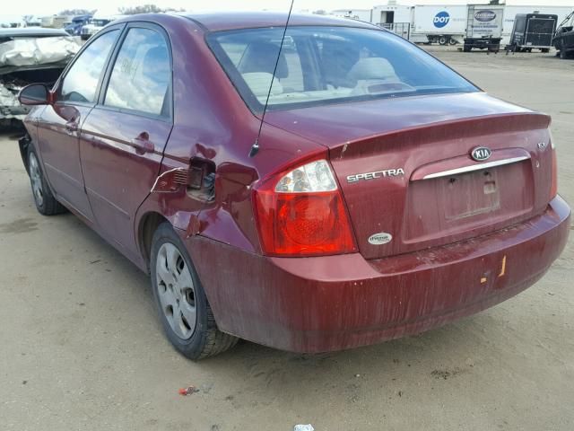 KNAFE122265276303 - 2006 KIA NEW SPECTR MAROON photo 3