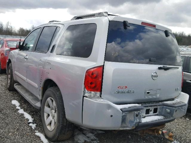 5N1AA08B06N718033 - 2006 NISSAN ARMADA SE SILVER photo 3