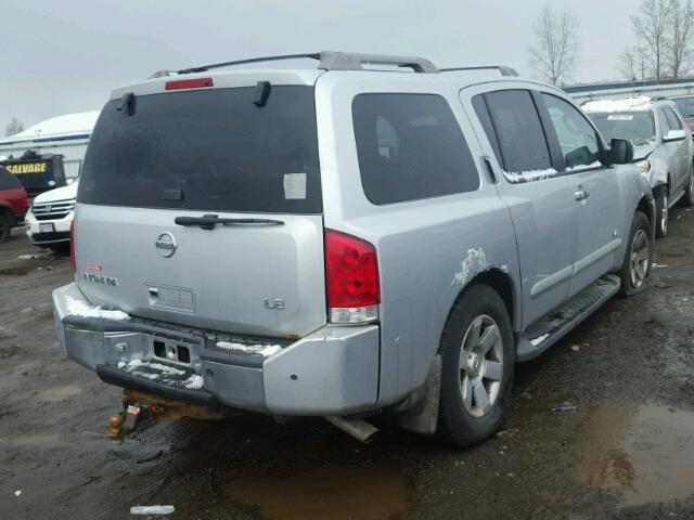 5N1AA08B06N718033 - 2006 NISSAN ARMADA SE SILVER photo 4