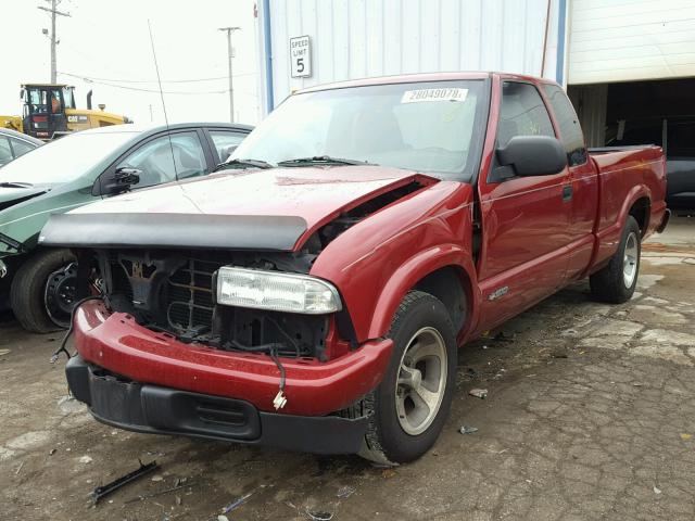 1GCCS195928169109 - 2002 CHEVROLET S TRUCK S1 BURGUNDY photo 2