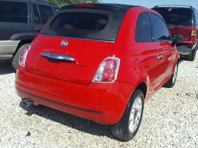 3C3CFFDR1DT652128 - 2013 FIAT 500 POP RED photo 4