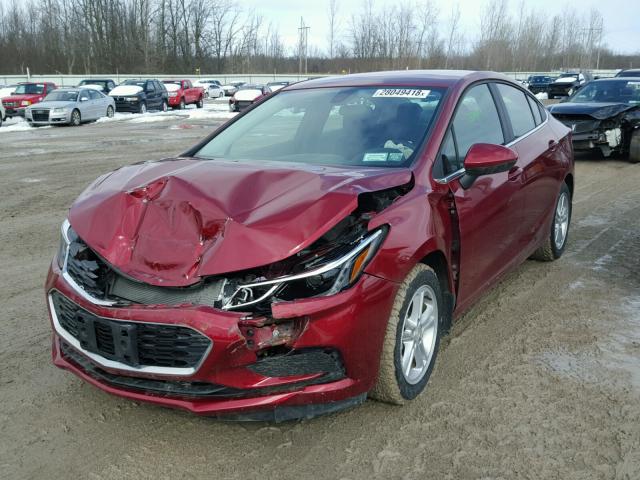 1G1BE5SM8H7129137 - 2017 CHEVROLET CRUZE LT RED photo 2