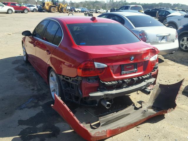 WBAVB73587VF52178 - 2007 BMW 335 I RED photo 3