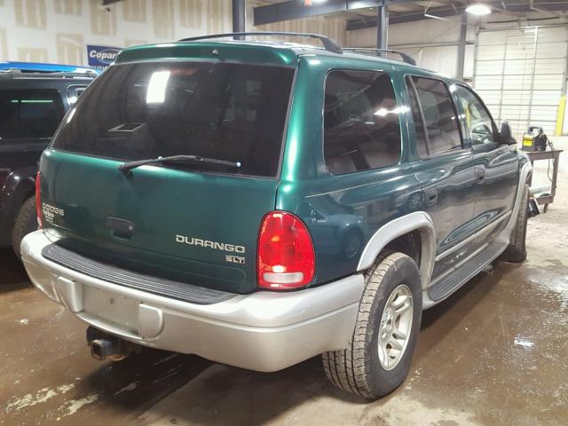 1D4HS58N93F530028 - 2003 DODGE DURANGO SL GREEN photo 4