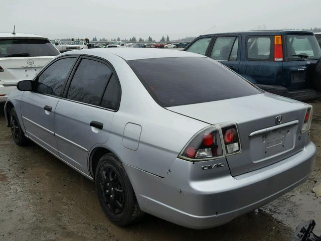 2HGES16571H566048 - 2001 HONDA CIVIC LX GRAY photo 3