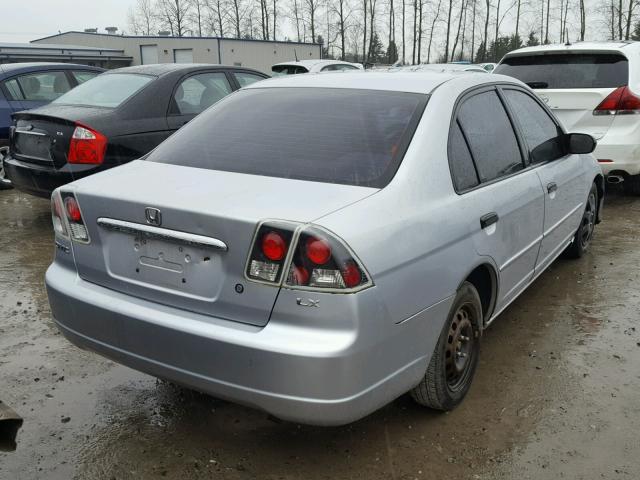 2HGES16571H566048 - 2001 HONDA CIVIC LX GRAY photo 4