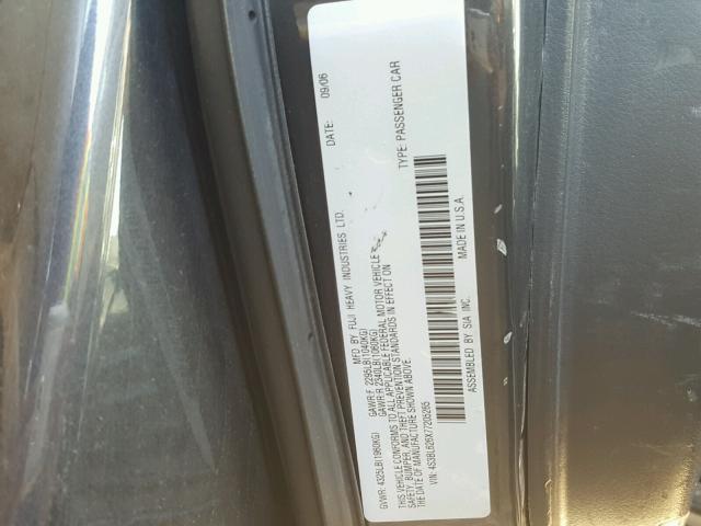 4S3BL626X77205265 - 2007 SUBARU LEGACY 2.5 GRAY photo 10