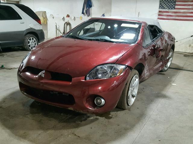 4A3AL25F87E026165 - 2007 MITSUBISHI ECLIPSE SP RED photo 2