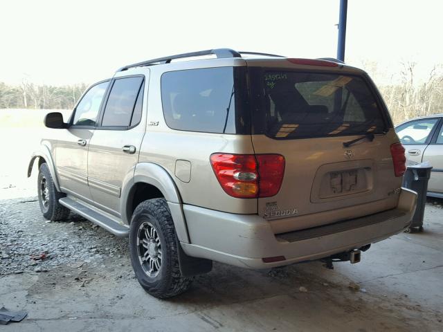 5TDZT34A92S080451 - 2002 TOYOTA SEQUOIA SR GOLD photo 3