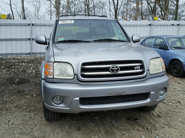 5TDBT48A12S123777 - 2002 TOYOTA SEQUOIA LI SILVER photo 9