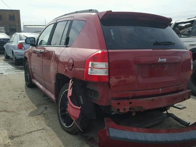 1J8FT47W37D390140 - 2007 JEEP COMPASS RED photo 3