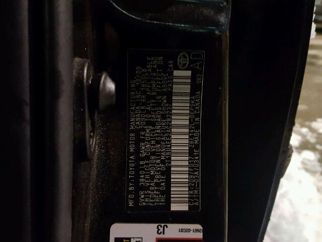 2T1BU4EE2AC282237 - 2010 TOYOTA COROLLA BA BLACK photo 10