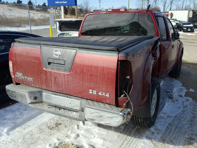 1N6AD07W37C405780 - 2007 NISSAN FRONTIER C RED photo 4