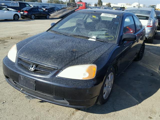 1HGEM21922L109663 - 2002 HONDA CIVIC EX BLACK photo 2