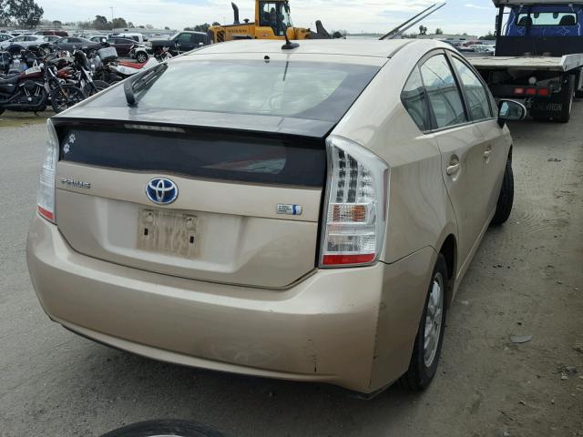 JTDKN3DU1B0317166 - 2011 TOYOTA PRIUS GOLD photo 4