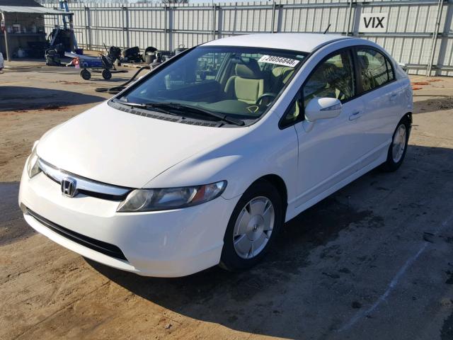 JHMFA36296S009115 - 2006 HONDA CIVIC HYBR WHITE photo 2