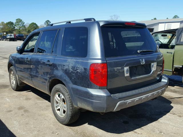 5FNYF18505B024377 - 2005 HONDA PILOT EXL BLUE photo 3