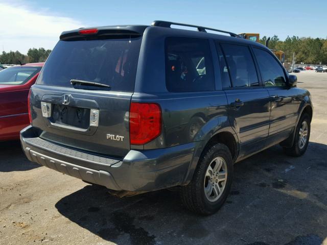 5FNYF18505B024377 - 2005 HONDA PILOT EXL BLUE photo 4