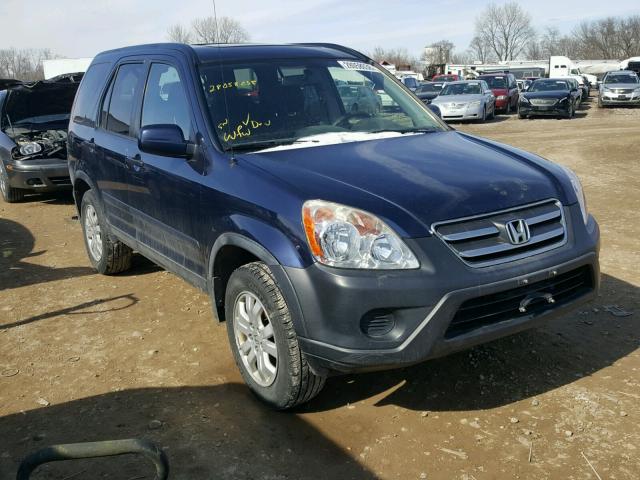 JHLRD78826C004091 - 2006 HONDA CR-V EX BLUE photo 1