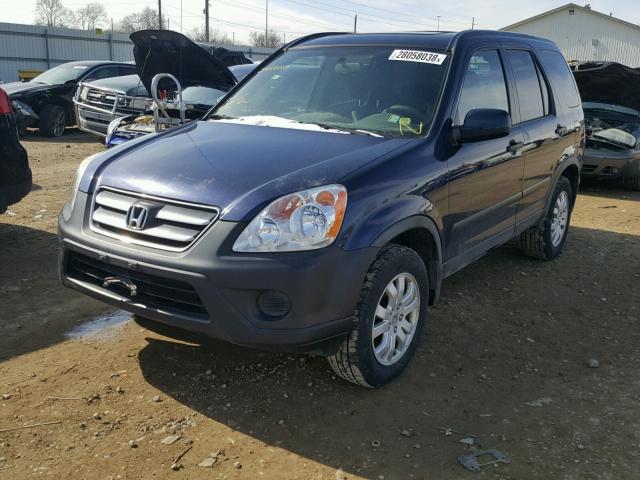 JHLRD78826C004091 - 2006 HONDA CR-V EX BLUE photo 2