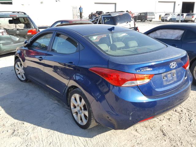 KMHDH4AE5DU610143 - 2013 HYUNDAI ELANTRA GL BLUE photo 3