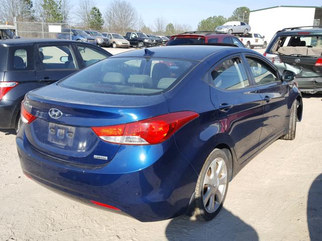 KMHDH4AE5DU610143 - 2013 HYUNDAI ELANTRA GL BLUE photo 4