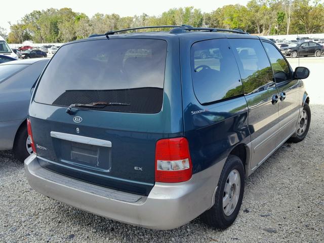 KNDUP131236477313 - 2003 KIA SEDONA EX GREEN photo 4