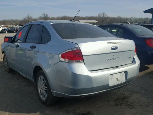 1FAHP35N09W158455 - 2009 FORD FOCUS SE BLUE photo 3