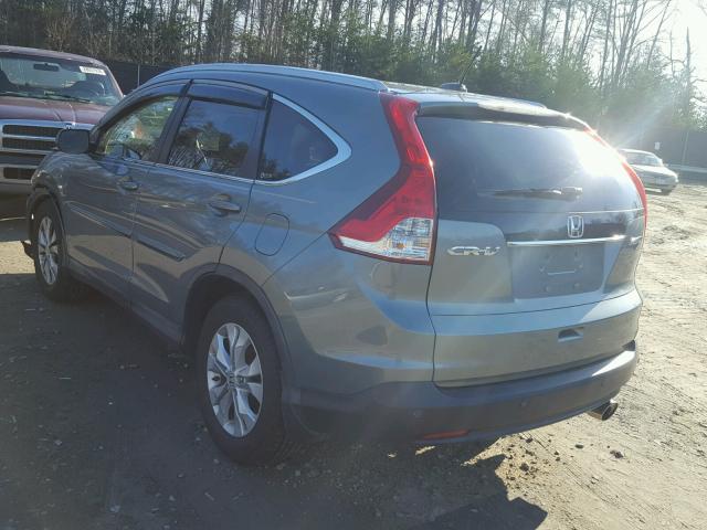 JHLRM4H79CC008561 - 2012 HONDA CR-V EXL BLUE photo 3