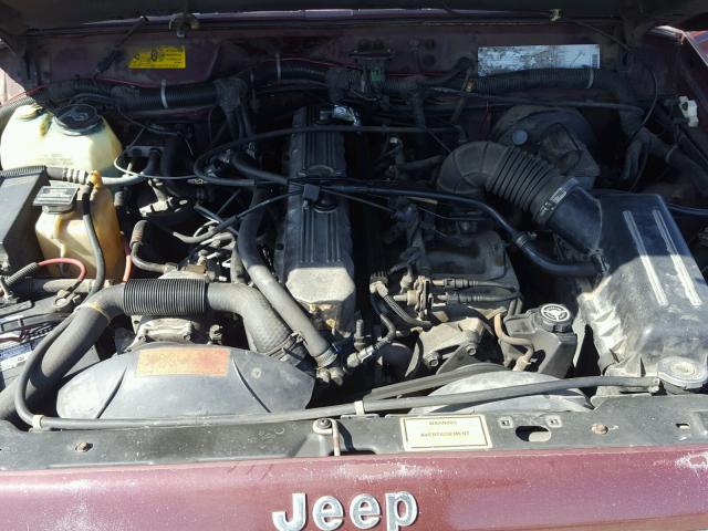 1J4FJ58S2NL216412 - 1992 JEEP CHEROKEE L BURGUNDY photo 7