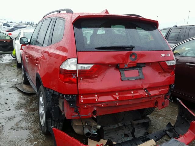 WBXPC93467WF18880 - 2007 BMW X3 3.0SI RED photo 3