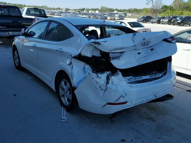 5NPDH4AE2EH467569 - 2014 HYUNDAI ELANTRA SE WHITE photo 3