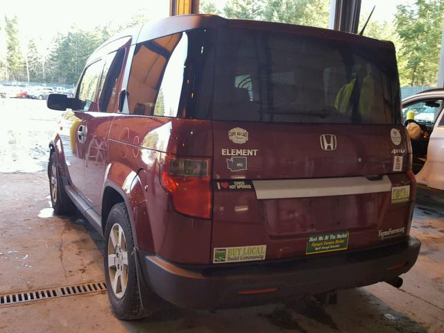 5J6YH287X9L004121 - 2009 HONDA ELEMENT EX MAROON photo 3