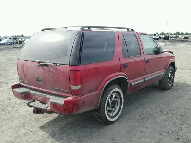 1GNDT13W9Y2251542 - 2000 CHEVROLET BLAZER RED photo 4