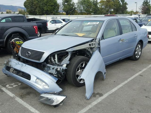 JTHBN30F020054514 - 2002 LEXUS LS 430 BLUE photo 2