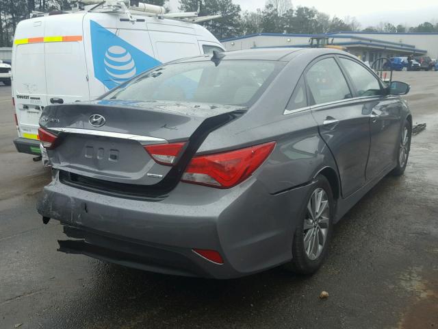 5NPEC4AC1EH843180 - 2014 HYUNDAI SONATA SE GRAY photo 4