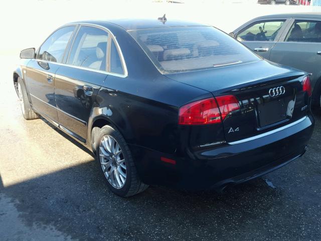 WAUAF78E78A159841 - 2008 AUDI A4 2.0T BLACK photo 3