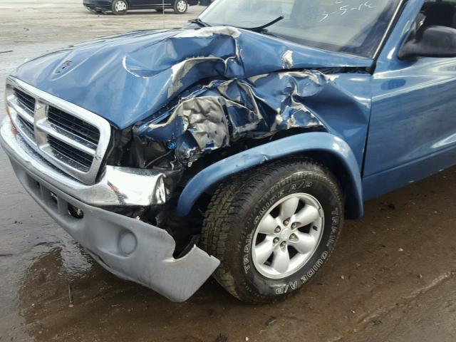 1D7GL42K84S691127 - 2004 DODGE DAKOTA SLT BLUE photo 9