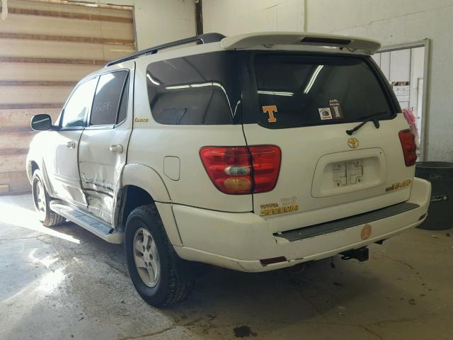 5TDBT48A21S003601 - 2001 TOYOTA SEQUOIA LI WHITE photo 3