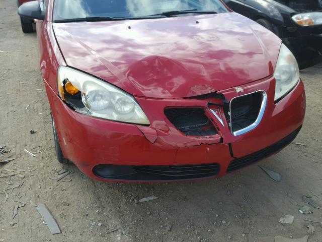 1G2ZF55B764243789 - 2006 PONTIAC G6 SE RED photo 9