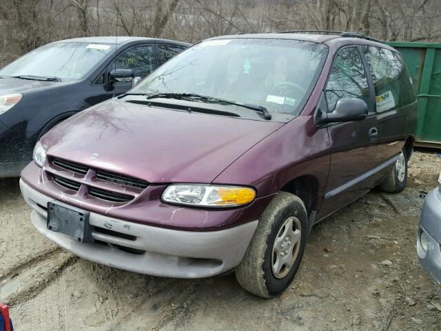 2B4GP25R8YR619425 - 2000 DODGE CARAVAN MAROON photo 2