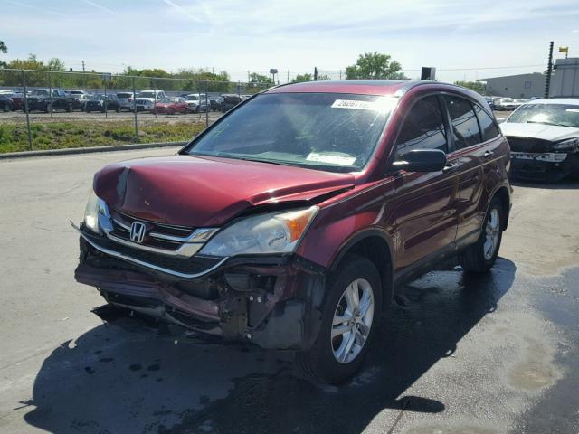 3CZRE3H51AG701891 - 2010 HONDA CR-V EX BURGUNDY photo 2