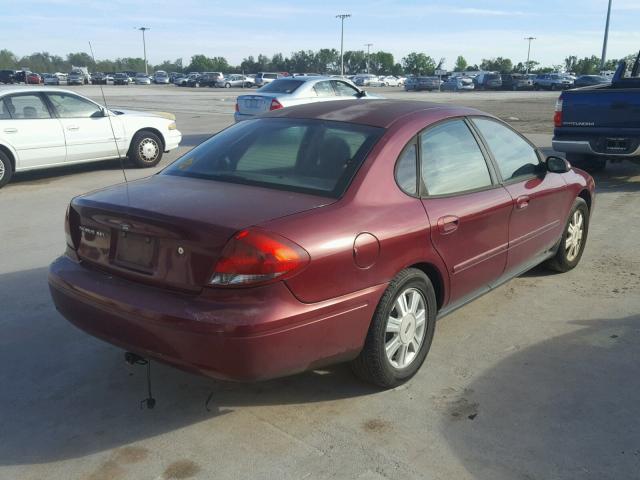 1FAFP56U75A272856 - 2005 FORD TAURUS SEL BURGUNDY photo 4