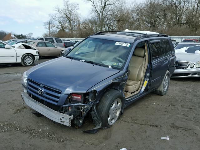 JTEEP21A940039417 - 2004 TOYOTA HIGHLANDER BLUE photo 2