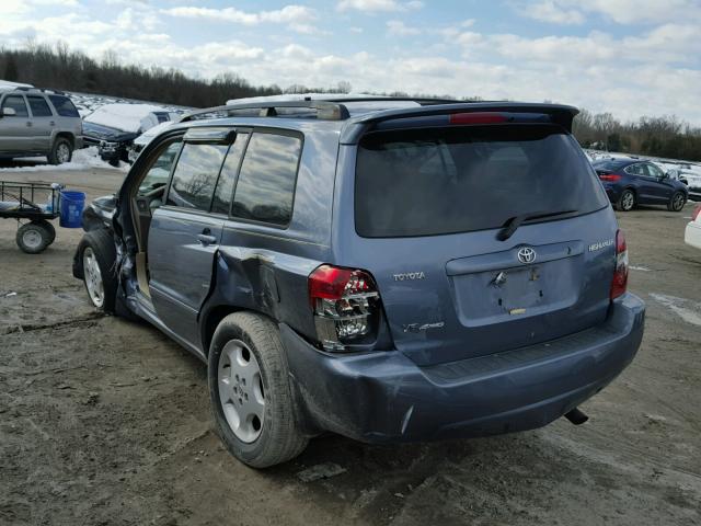 JTEEP21A940039417 - 2004 TOYOTA HIGHLANDER BLUE photo 3