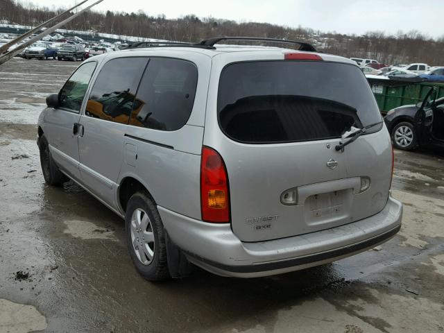 4N2XN11T2XD840909 - 1999 NISSAN QUEST SE SILVER photo 3