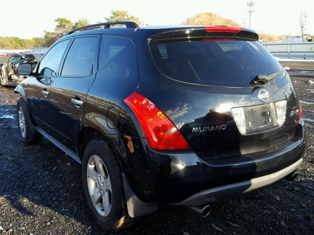 JN8AZ08W04W305024 - 2004 NISSAN MURANO SL BLACK photo 3