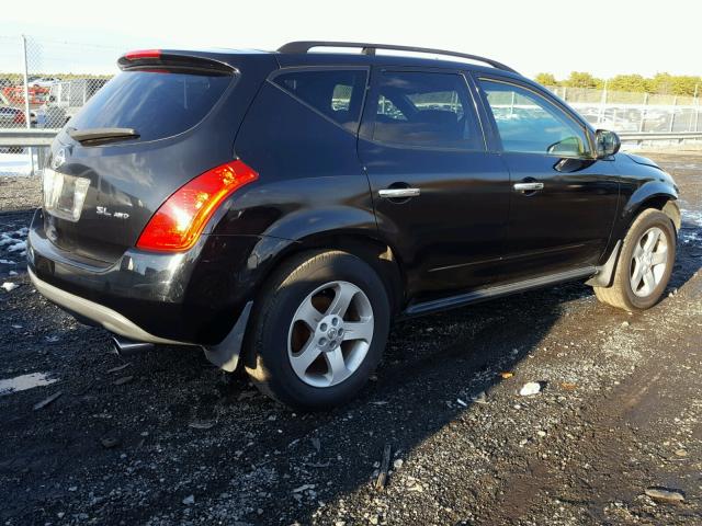 JN8AZ08W04W305024 - 2004 NISSAN MURANO SL BLACK photo 4