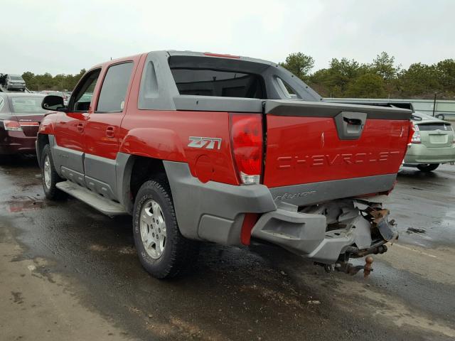 3GNEK13T92G310973 - 2002 CHEVROLET AVALANCHE RED photo 3