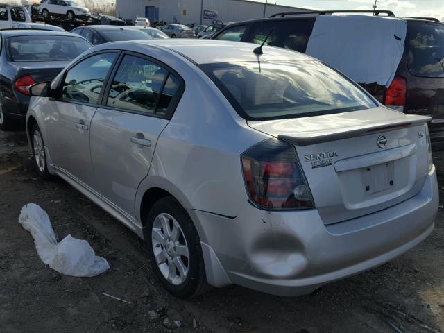 3N1AB6AP9CL690094 - 2012 NISSAN SENTRA 2.0 SILVER photo 3